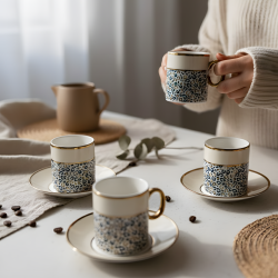 Porcelain Mug Set - 12 Pcs